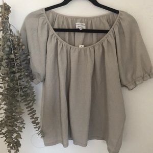 Madewell Texture & Thread Sage Peasant Top